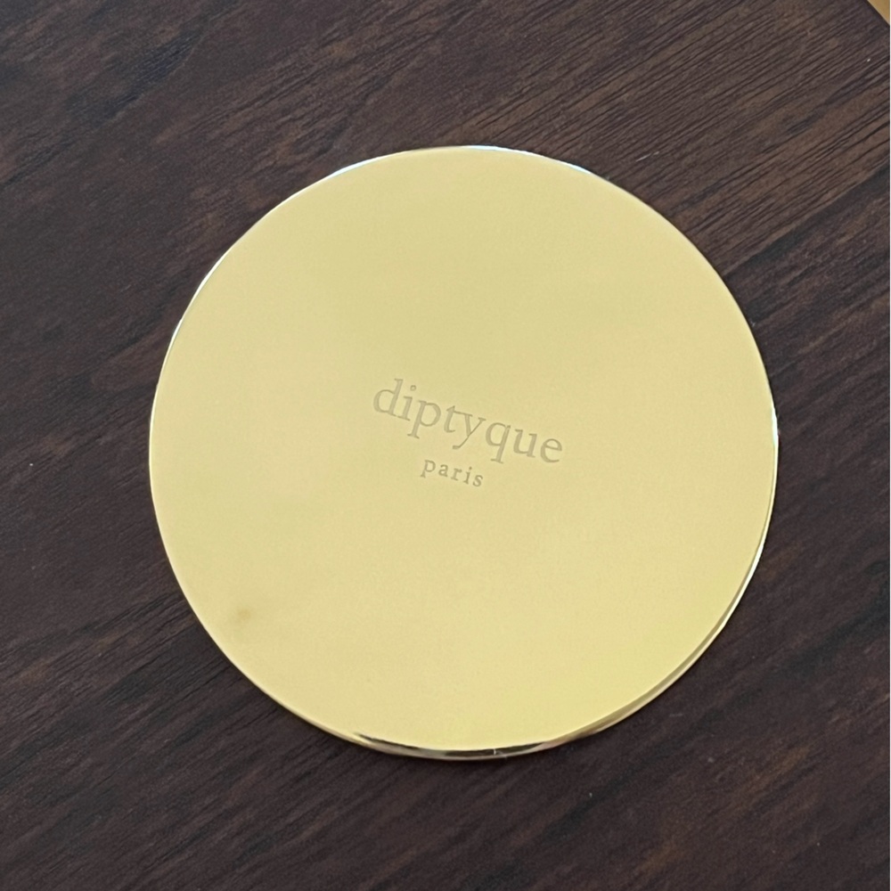 Gold Diptyque candle jar cover lid brand new condition